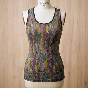 Custo Barcelona Blue Green Fitted Sleeveless Tank Top - Large (3)